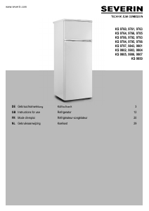 Mode d’emploi Severin KS 9950 Réfrigérateur combiné