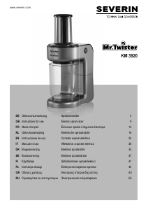 Руководство Severin KM 3920 Кухонный комбайн