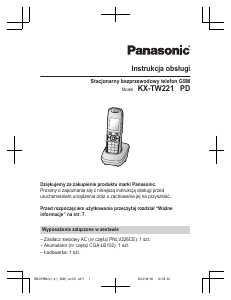 Instrukcja Panasonic KX-TW221PD Telefon bezprzewodowy
