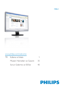 Kullanım kılavuzu Philips 190SL1SB LED ekran