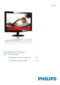 Handleiding Philips 190V3LSB8 LED monitor
