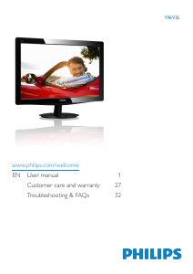 Handleiding Philips 196V3LAB LED monitor