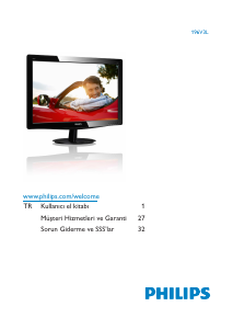 Kullanım kılavuzu Philips 196V3LAB5 LED ekran