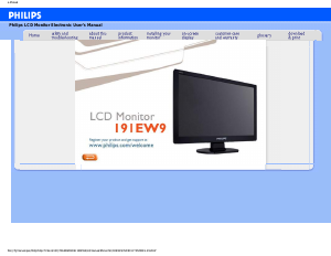 Bruksanvisning Philips 191EW9FB LCD skärm