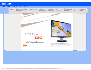 Manual Philips 220C1SW Monitor LCD
