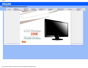 Bruksanvisning Philips 220E1SB LCD skärm