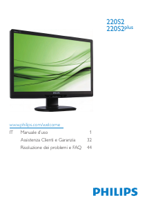 Manuale Philips 220S2SS Monitor LCD