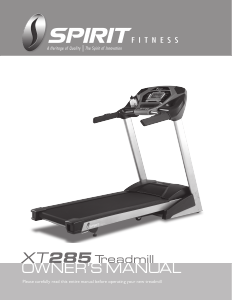 Bruksanvisning Spirit Fitness XT285 Löpband