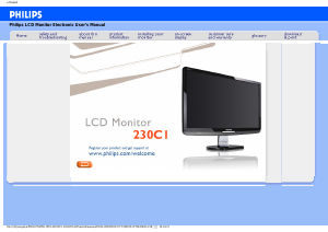 Bruksanvisning Philips 230C1HSB LCD skärm