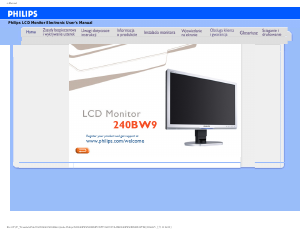 Instrukcja Philips 240BW9CS Monitor LCD