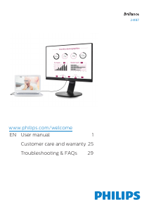 Manual Philips 241B7QUPEB LCD Monitor