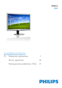 Instrukcja Philips 240B4LPYNB Monitor LED