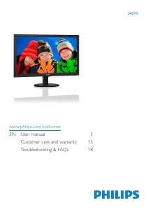 Manual Philips 243V5LHSB5 LED Monitor