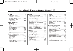Handleiding Buick Enclave (2013)