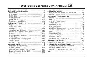 Handleiding Buick Lacrosse (2009)