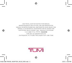 Handleiding Tumi 14430 USB Wereldstekker