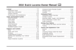 Handleiding Buick Lucerne (2010)