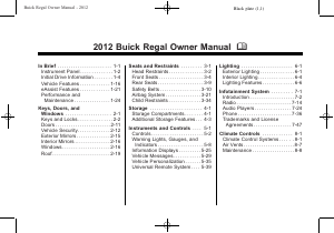 Handleiding Buick Regal (2012)