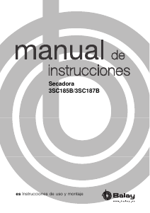 Manual de uso Balay 3SC187B Secadora