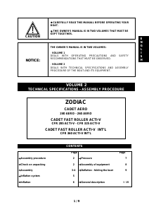Bruksanvisning Zodiac Cadet 360 Fast Roller Acti-v Båt