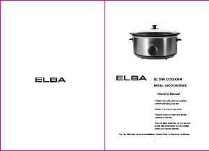 Manual Elba ESCO-D6538(SS) Slow Cooker