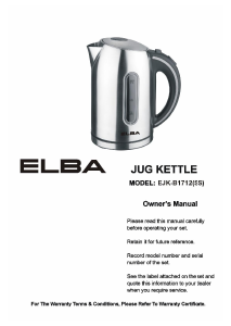 Manual Elba EJK-B1712(SS) Kettle