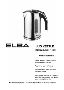 Manual Elba EJK-B1714(SS) Kettle