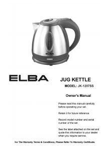 Manual Elba JK-1207SS Kettle
