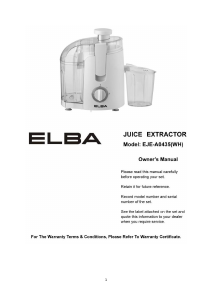 Handleiding Elba EJE-A0435(WH) Sapcentrifuge