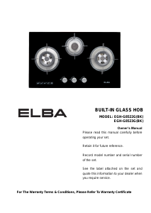Bruksanvisning Elba EGH-G8522G(BK) Häll