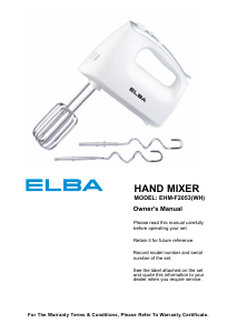 Handleiding Elba EHM-F2053(WH) Handmixer