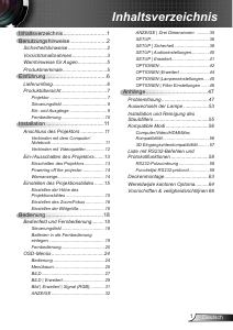 Bedienungsanleitung Optoma W300 Projektor