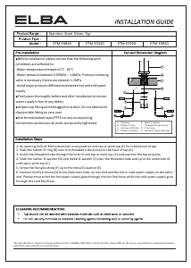 Bruksanvisning Elba ETM-E3820 Blandare