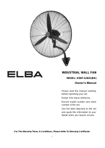 Handleiding Elba EIWF-G2631(BK) Ventilator