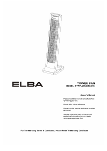 Handleiding Elba ETWF-A3540RC(SV) Ventilator