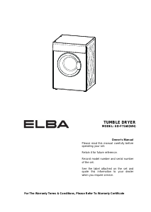Bruksanvisning Elba ED-F7160(WH) Torktumlare