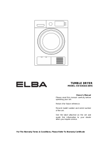 Handleiding Elba ED-G8161C(WH) Wasdroger