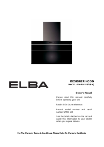 Manual Elba ETERNO EH-E9121ST(BK) Cooker Hood