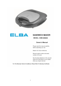 Manual Elba ESM-2086SS Contact Grill