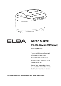 Bruksanvisning Elba EBM-G1282TW(WH) Bakmaskin