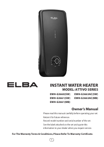 Handleiding Elba EWH-G3661(SW) Boiler