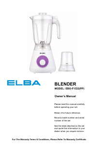 Handleiding Elba EBG-F1532(PP) Blender