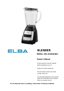 Handleiding Elba EBL-D1552G(BK) Blender