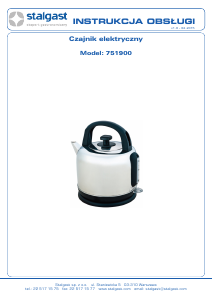 Instrukcja Stalgast 751900 Czajnik