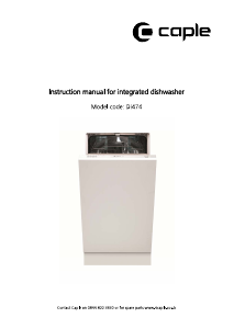 Manual Caple Di474 Dishwasher