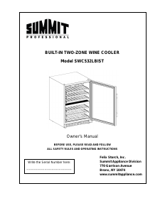 Manual Summit SWC532LBIST Wine Cabinet