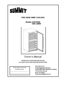Bruksanvisning Summit SWC902D Vinkyl