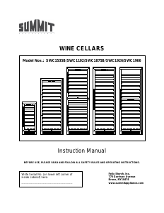 Handleiding Summit SWC1102 Wijnklimaatkast