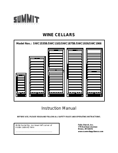 Manual Summit SWC1926 Wine Cabinet