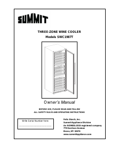 Handleiding Summit SWC1987T Wijnklimaatkast